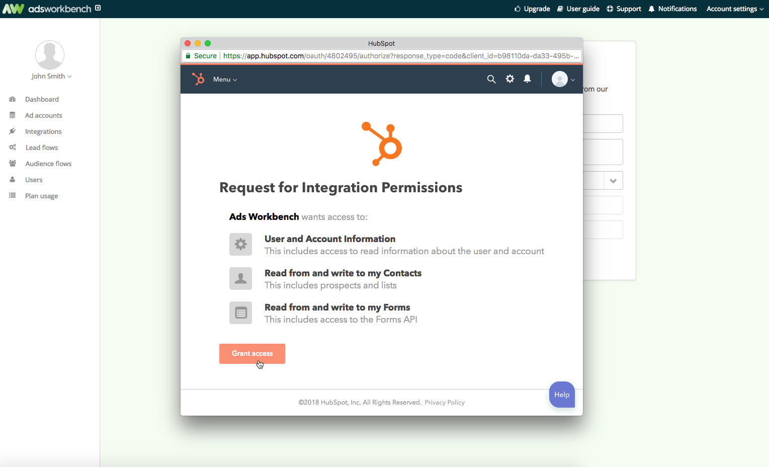 Facebook Lead ads integration with HubSpot